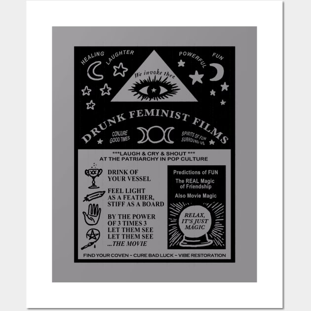 DFF Psychic Flyer (Black ink) Wall Art by drunkfeministfilms